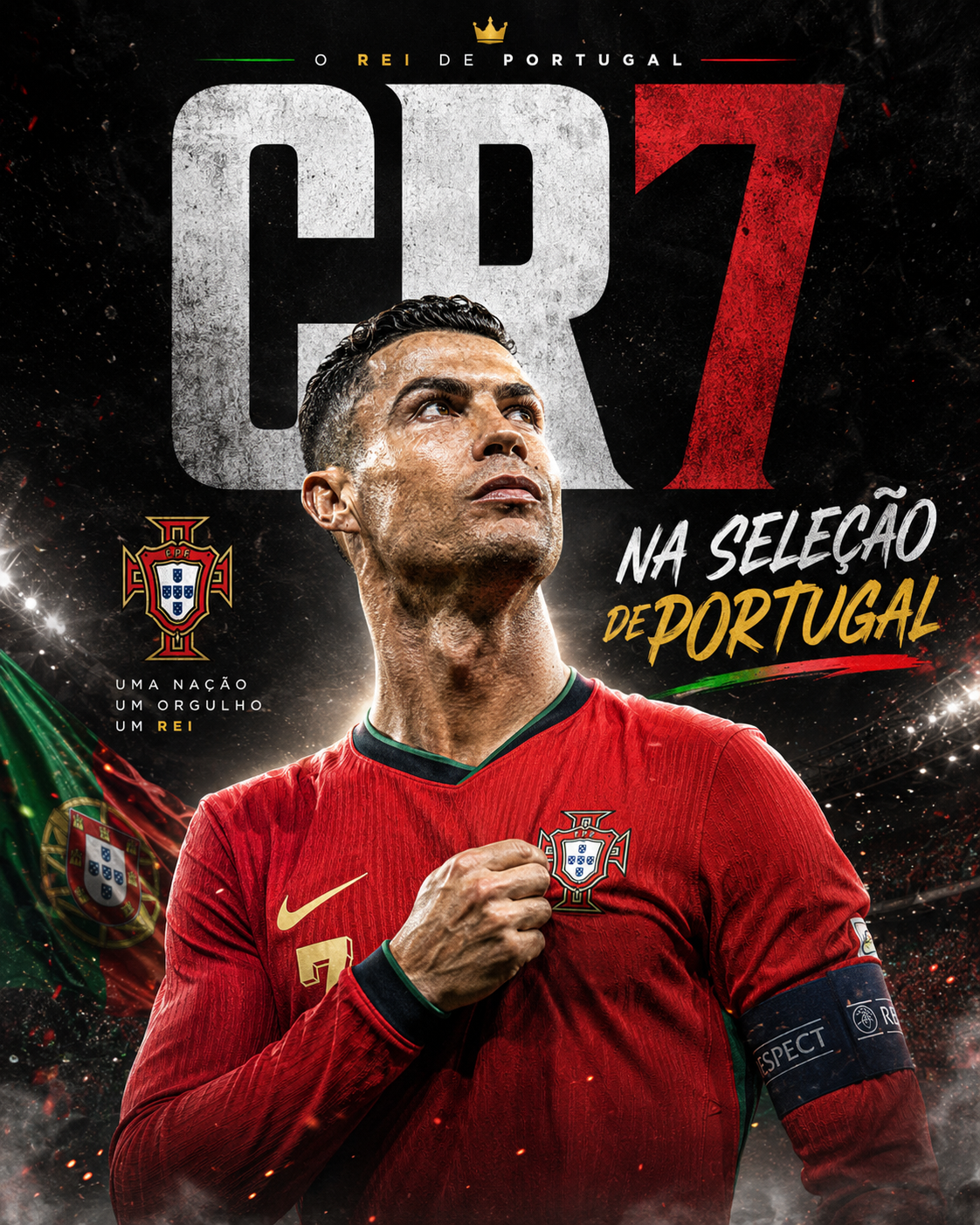 Arte esportiva de Cristiano Ronaldo pela sele&ccedil;&atilde;o de Portugal