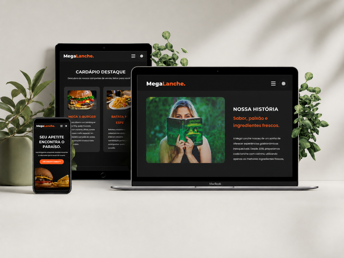 Site de lanchonete Mega Lanche